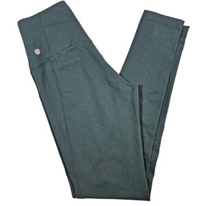 Zella High Waisted Hidden Pocket Full Length Yoga Pants,  Dark Green, XS
